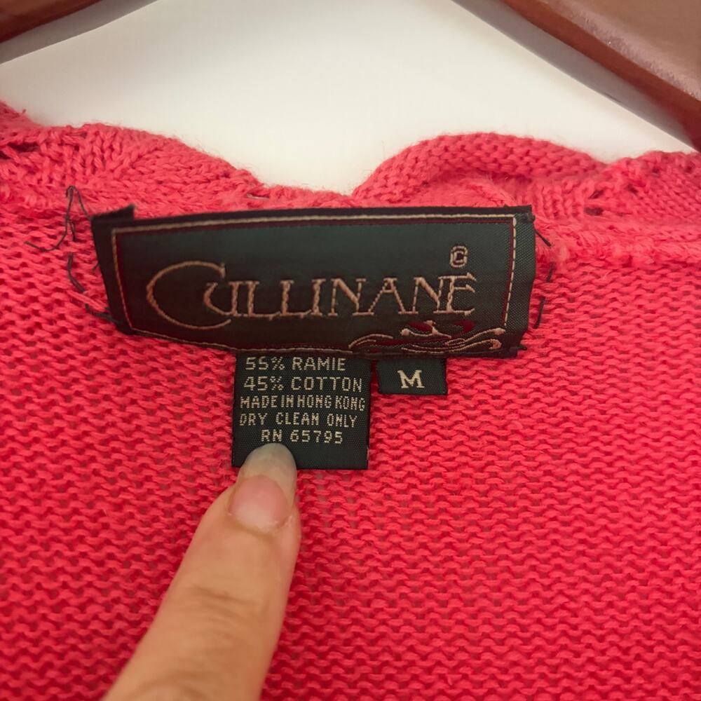 Cullinane knit cardigan Coral Pink Size Medium Vintage - Picture 4 of 6